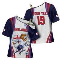 Custom World Football 2026 England Cross Shoulder Shirt Lion Mascot St George Cross Design