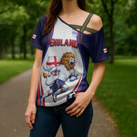 Custom World Football 2026 England Cross Shoulder Shirt Lion Mascot St George Cross Design
