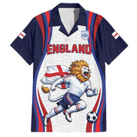 Custom World Football 2026 England Hawaiian Shirt Lion Mascot St George Cross Design