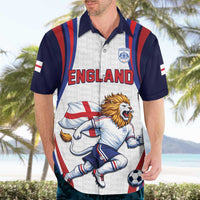 Custom World Football 2026 England Hawaiian Shirt Lion Mascot St George Cross Design