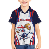 Custom World Football 2026 England Hawaiian Shirt Lion Mascot St George Cross Design