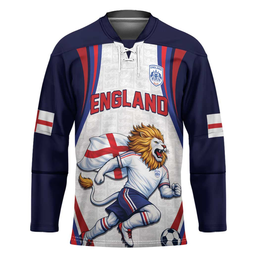 Custom World Football 2026 England Hockey Jersey Lion Mascot St George Cross Design