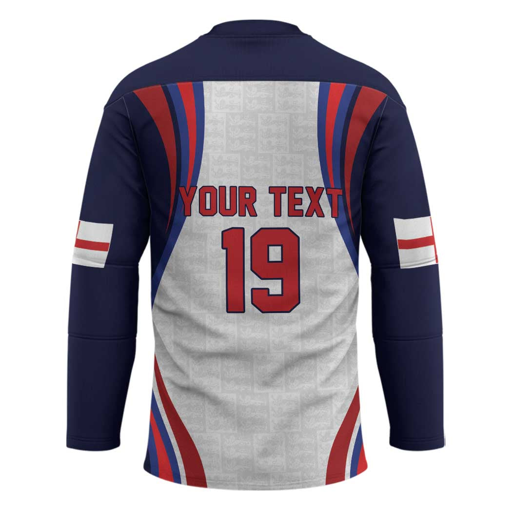 Custom World Football 2026 England Hockey Jersey Lion Mascot St George Cross Design
