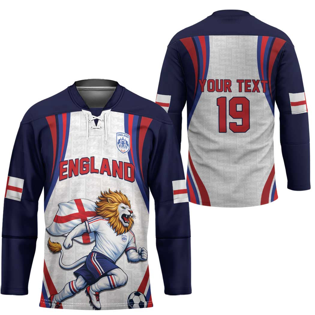 Custom World Football 2026 England Hockey Jersey Lion Mascot St George Cross Design