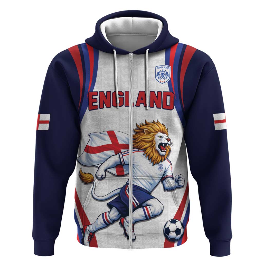 Custom World Football 2026 England Hoodie Lion Mascot St George Cross Design