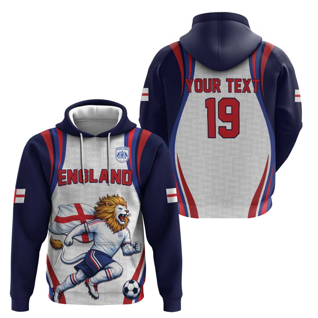 Custom World Football 2026 England Hoodie Lion Mascot St George Cross Design