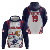 Custom World Football 2026 England Hoodie Lion Mascot St George Cross Design