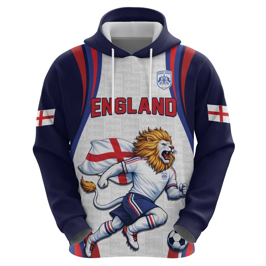 Custom World Football 2026 England Hoodie Lion Mascot St George Cross Design