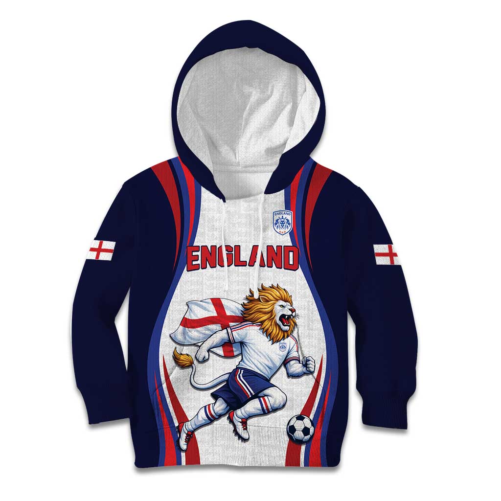 Custom World Football 2026 England Kid Hoodie Lion Mascot St George Cross Design