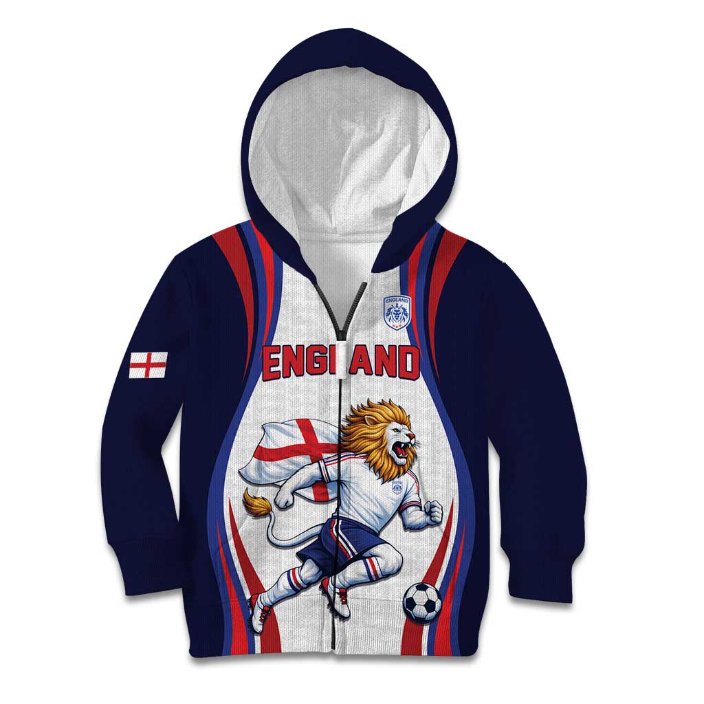 Custom World Football 2026 England Kid Hoodie Lion Mascot St George Cross Design