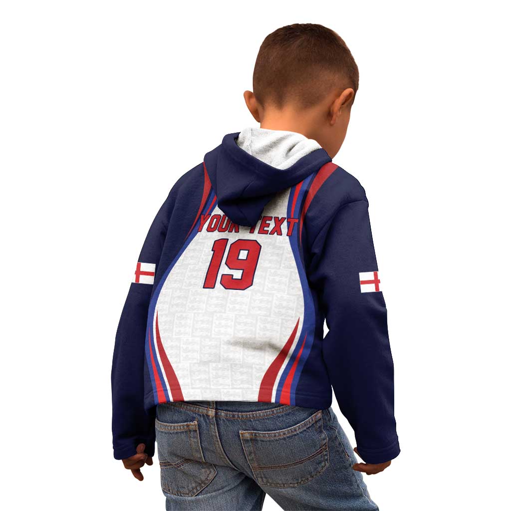 Custom World Football 2026 England Kid Hoodie Lion Mascot St George Cross Design