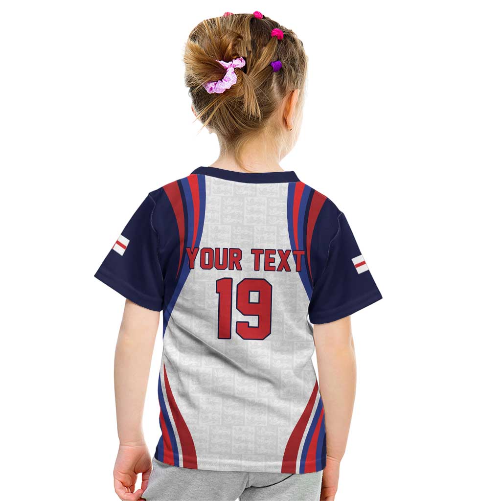 Custom World Football 2026 England Kid T Shirt Lion Mascot St George Cross Design