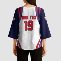 Custom World Football 2026 England Kimono Sleeve Blouse Lion Mascot St George Cross Design