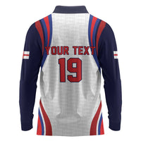 Custom World Football 2026 England Long Sleeve Polo Shirt Lion Mascot St George Cross Design