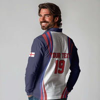 Custom World Football 2026 England Long Sleeve Polo Shirt Lion Mascot St George Cross Design