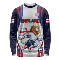 Custom World Football 2026 England Long Sleeve Shirt Lion Mascot St George Cross Design