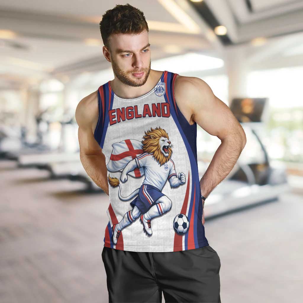 Custom World Football 2026 England Men Tank Top Lion Mascot St George Cross Design