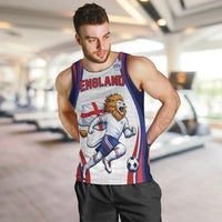 Custom World Football 2026 England Men Tank Top Lion Mascot St George Cross Design