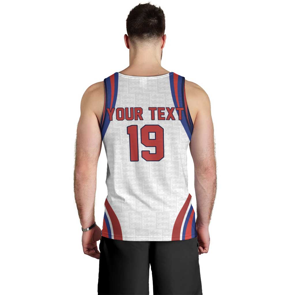 Custom World Football 2026 England Men Tank Top Lion Mascot St George Cross Design