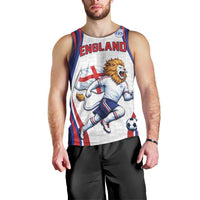 Custom World Football 2026 England Men Tank Top Lion Mascot St George Cross Design