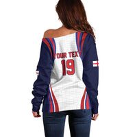 Custom World Football 2026 England Off Shoulder Sweater Lion Mascot St George Cross Design