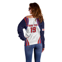 Custom World Football 2026 England Off Shoulder Sweater Lion Mascot St George Cross Design