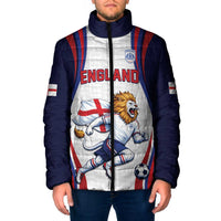 Custom World Football 2026 England Padded Jacket Lion Mascot St George Cross Design