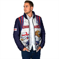 Custom World Football 2026 England Padded Jacket Lion Mascot St George Cross Design