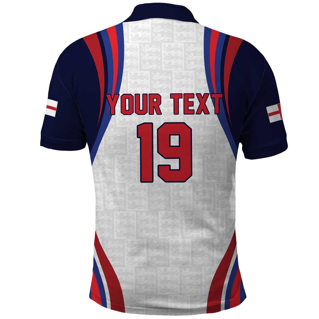 Custom World Football 2026 England Polo Shirt Lion Mascot St George Cross Design