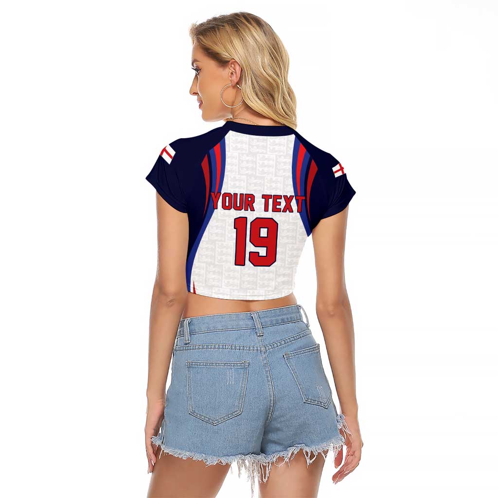Custom World Football 2026 England Raglan Cropped T Shirt Lion Mascot St George Cross Design