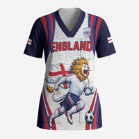 Custom World Football 2026 England Scrub Top Lion Mascot St George Cross Design