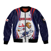 Custom World Football 2026 England Sleeve Zip Bomber Jacket Lion Mascot St George Cross Design