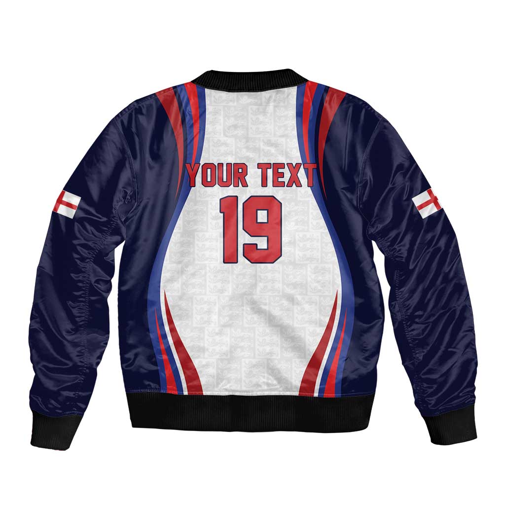 Custom World Football 2026 England Sleeve Zip Bomber Jacket Lion Mascot St George Cross Design