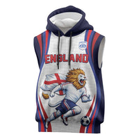 Custom World Football 2026 England Sleeveless Hoodie Lion Mascot St George Cross Design