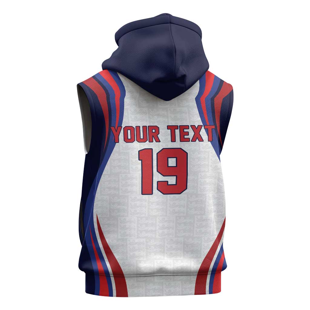 Custom World Football 2026 England Sleeveless Hoodie Lion Mascot St George Cross Design
