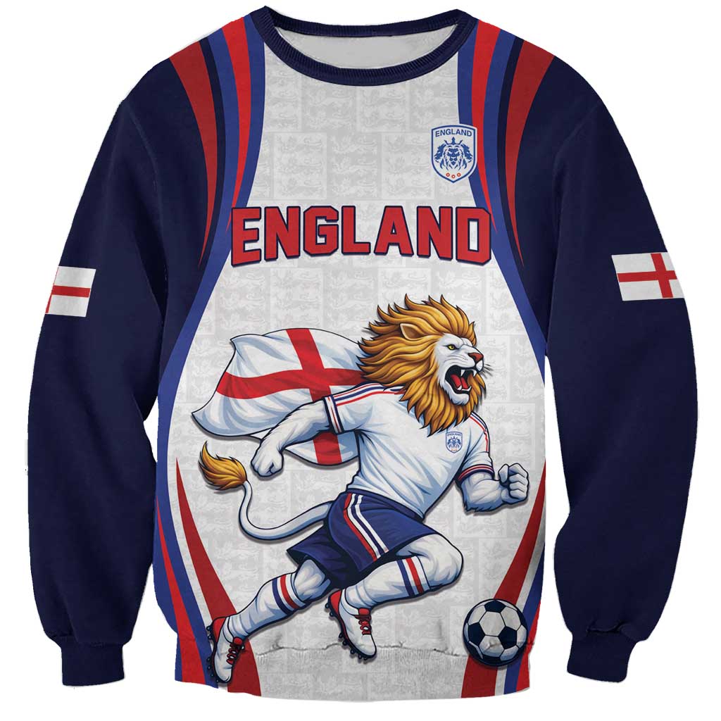 Custom World Football 2026 England Sweatshirt Lion Mascot St George Cross Design
