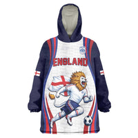 Custom World Football 2026 England Wearable Blanket Hoodie Lion Mascot St George Cross Design