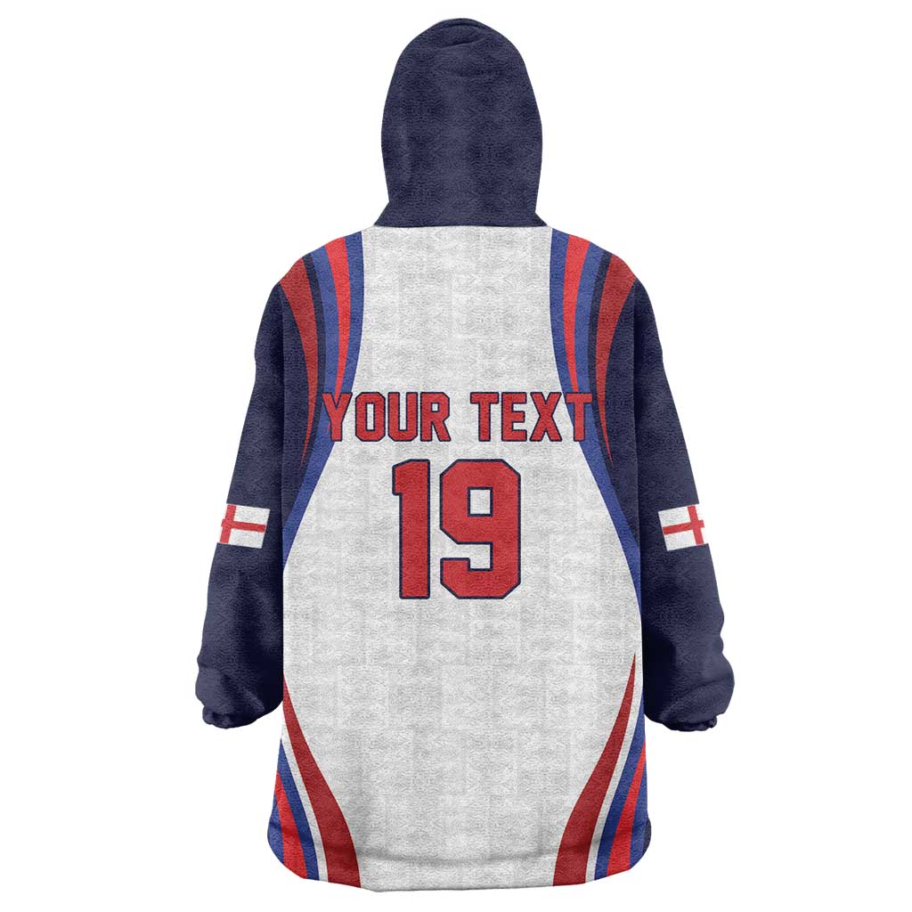 Custom World Football 2026 England Wearable Blanket Hoodie Lion Mascot St George Cross Design