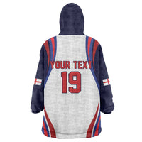 Custom World Football 2026 England Wearable Blanket Hoodie Lion Mascot St George Cross Design