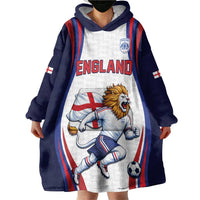 Custom World Football 2026 England Wearable Blanket Hoodie Lion Mascot St George Cross Design