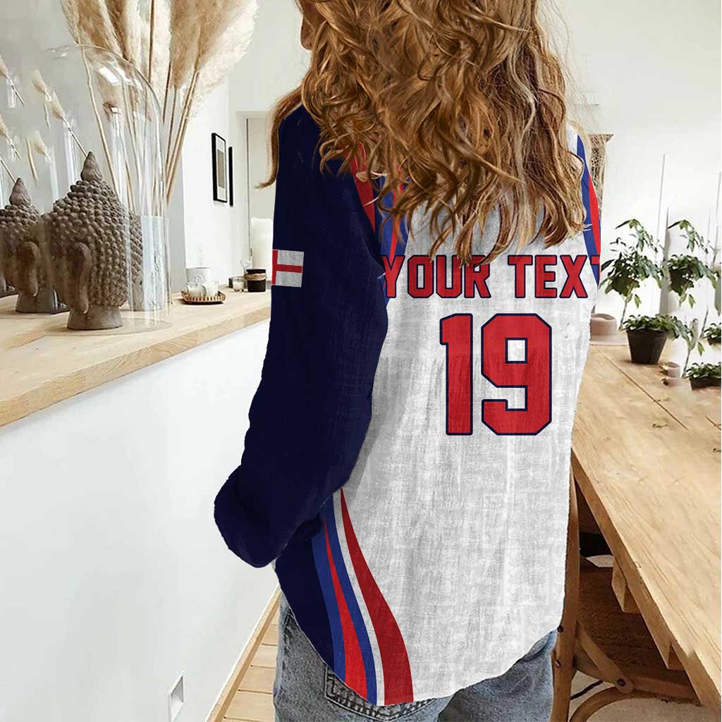 Custom World Football 2026 England Women Casual Shirt Lion Mascot St George Cross Design