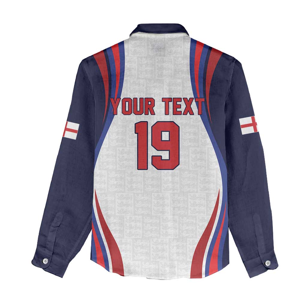 Custom World Football 2026 England Women Casual Shirt Lion Mascot St George Cross Design