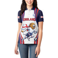 Custom World Football 2026 England Women Polo Shirt Lion Mascot St George Cross Design