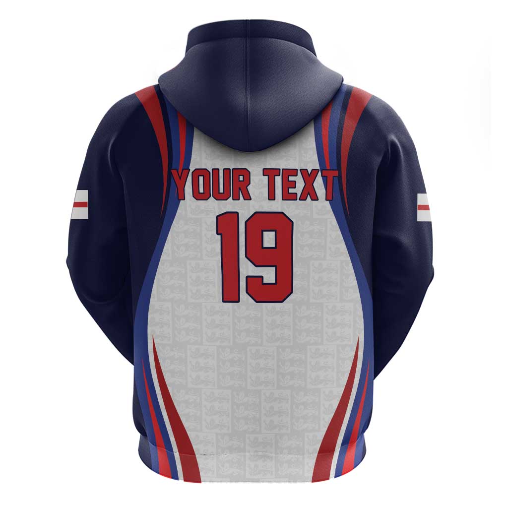 Custom World Football 2026 England Zip Hoodie Lion Mascot St George Cross Design
