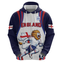 Custom World Football 2026 England Zip Hoodie Lion Mascot St George Cross Design