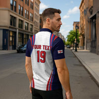 Custom World Football 2026 England Zipper Polo Shirt Lion Mascot St George Cross Design