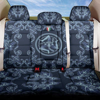 Italy Football 2026 Back Car Seat Cover Italian Trinacria Blue Baroque Design