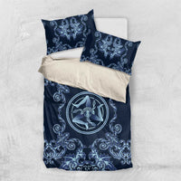Italy Football 2026 Bedding Set Italian Trinacria Blue Baroque Design