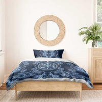 Italy Football 2026 Bedding Set Italian Trinacria Blue Baroque Design