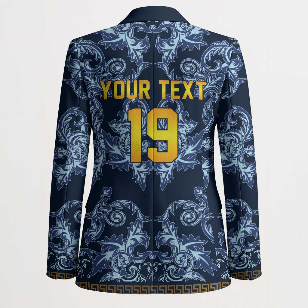 Custom Italy Football 2026 Blazer Italian Trinacria Blue Baroque Design